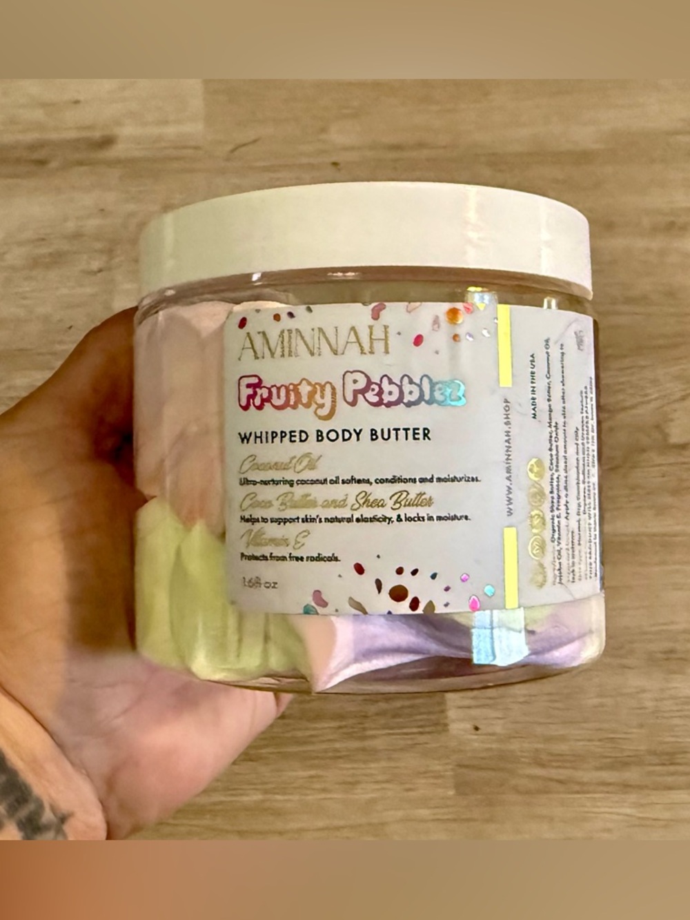 Double The Size 16oz Jar Aminnah Fruity Pebbles Whipped Body Butter
